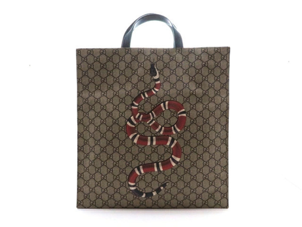Gucci GG Supreme Snake Tote Bag Canvas